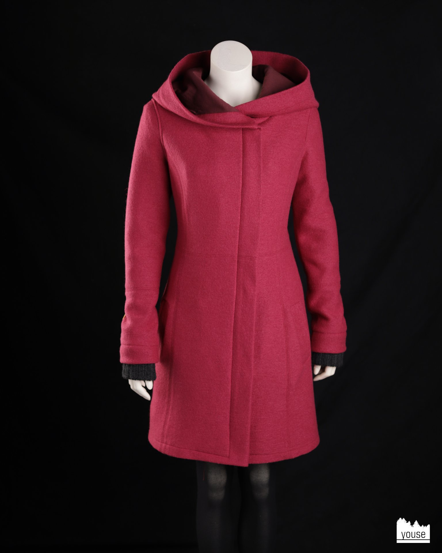 3-in-1-Mantel Ava Bio Merinowolle samtrot
